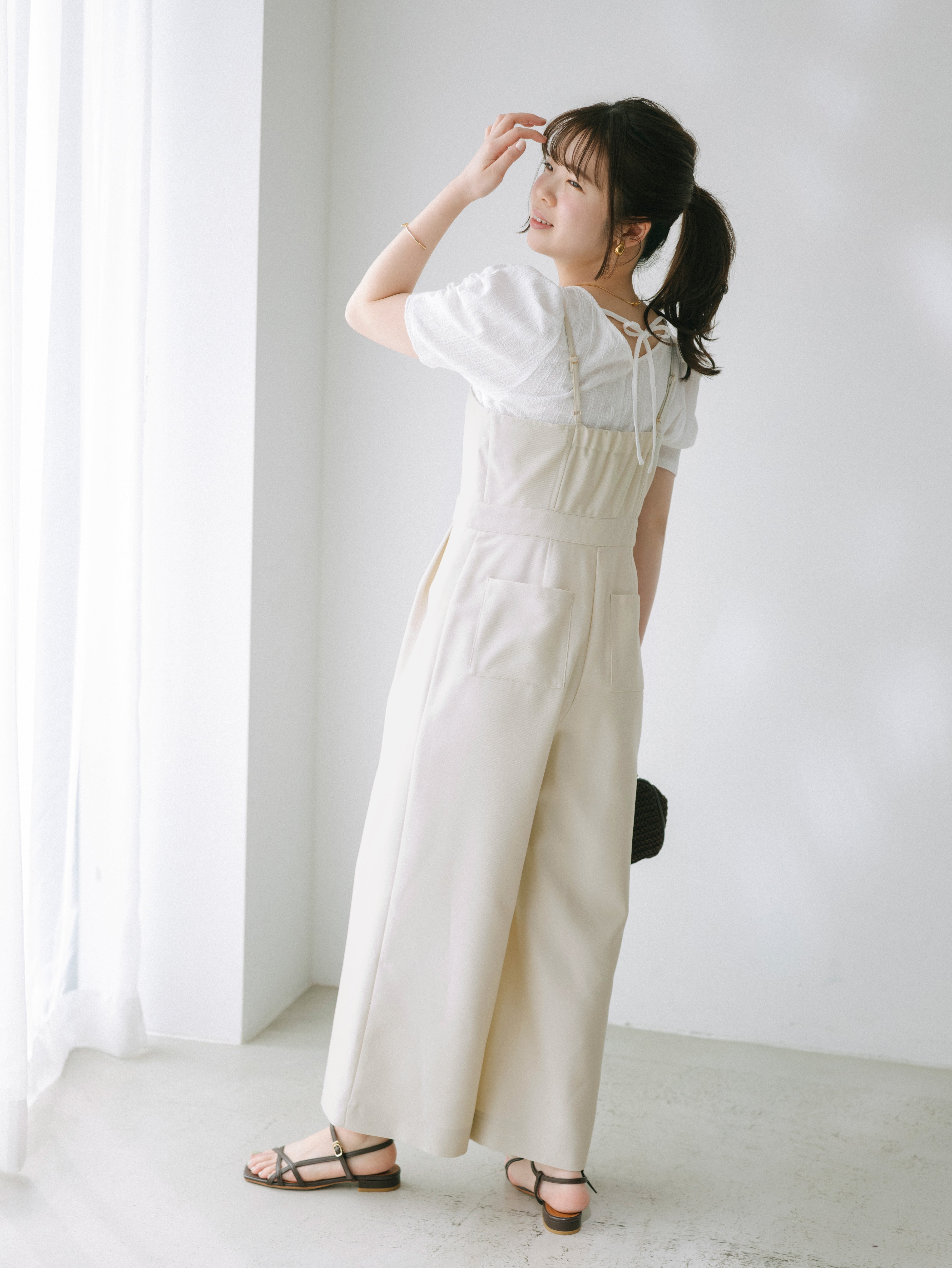 デニムライクキャミサロペット-short & regular | 小柄・低身長女性