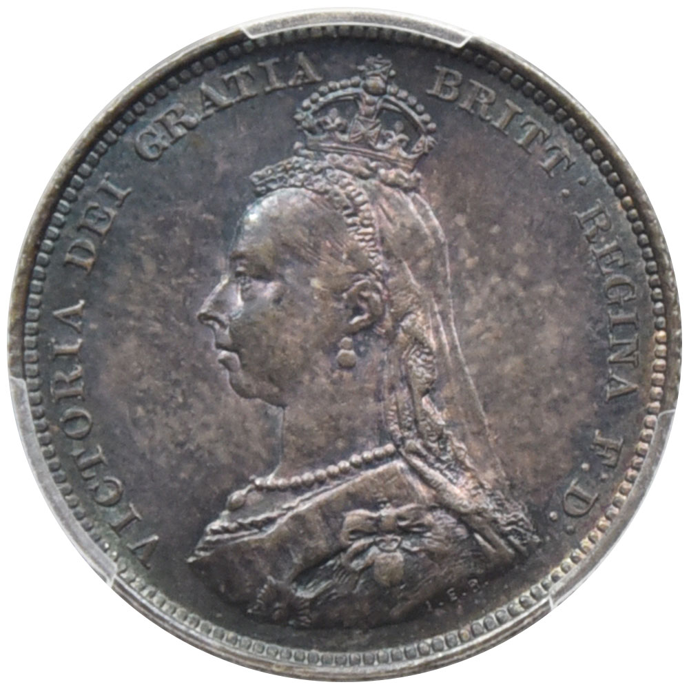 イギリス 1887 ヴィクトリア女王 1シリング 銀貨 PCGS MS65 ジュビリー