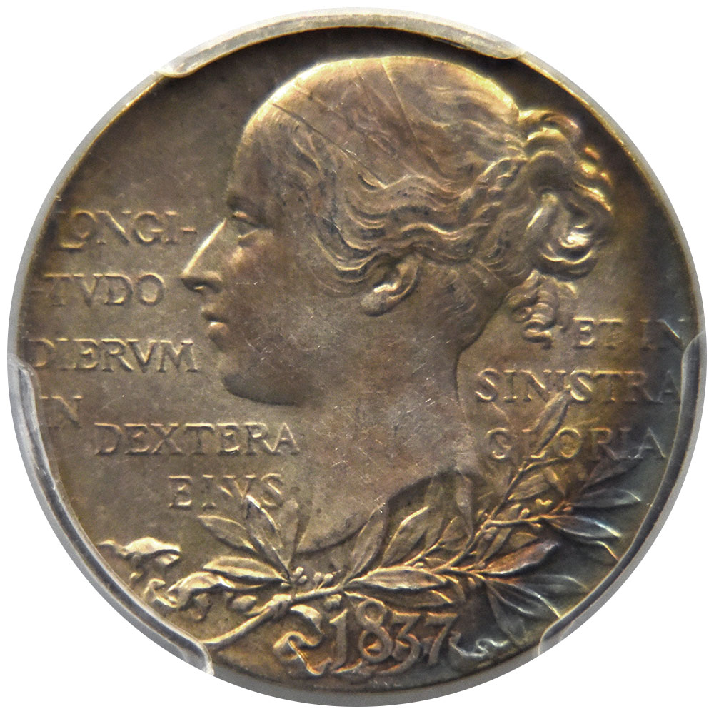イギリス 1897 ヴィクトリア女王 メダル 銀貨 PCGS SP61 ダイアモンド