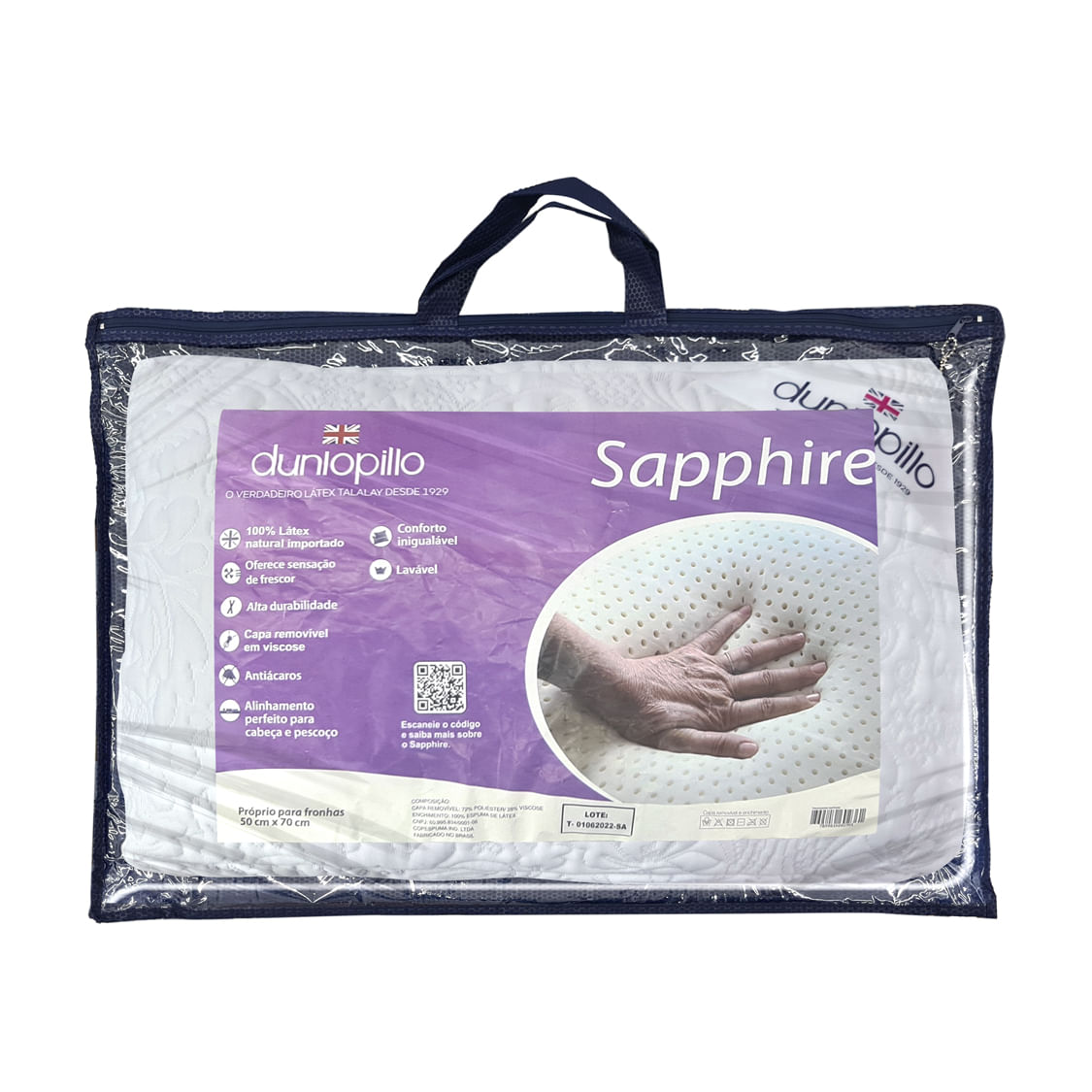 Travesseio Látex Sapphire Dunlopillo | Copel Colchões