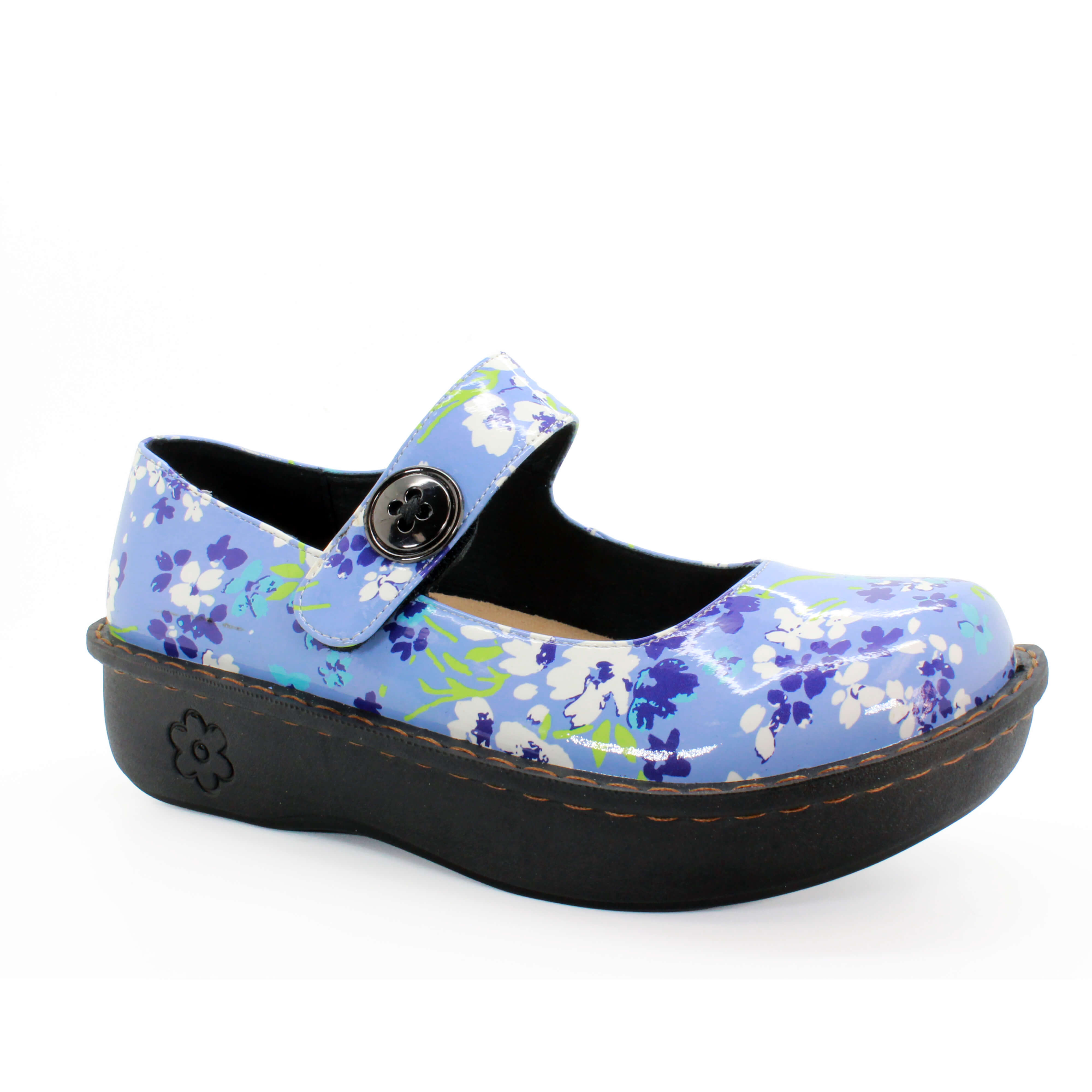 Sanosan Julia Comfort Mary-Jane Clogs in Orchid Grass– ClogOutlet.com
