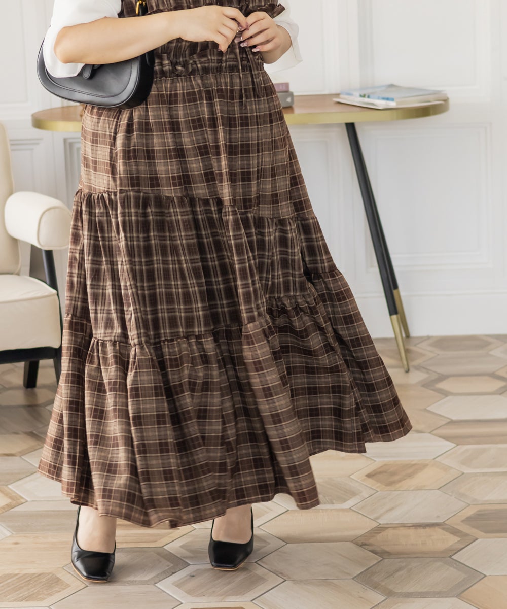 CLETTEオリジナルパッチワークチェックワンピース | 大きいサイズ