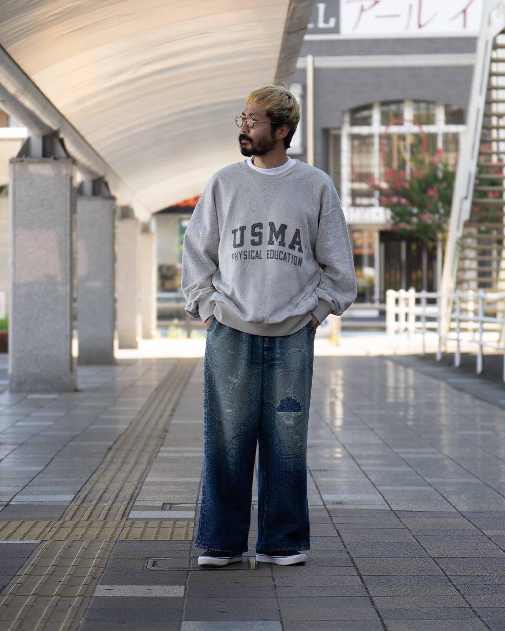 TOLQ トルク ニット スウェットシャツ トロンプルイユ 転写プリント