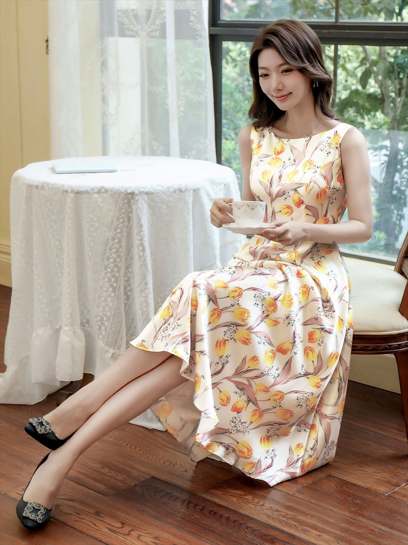 ERUKEI/C22215/ワンピース/パーティ/結婚式/二次会/ナイトドレス/花柄