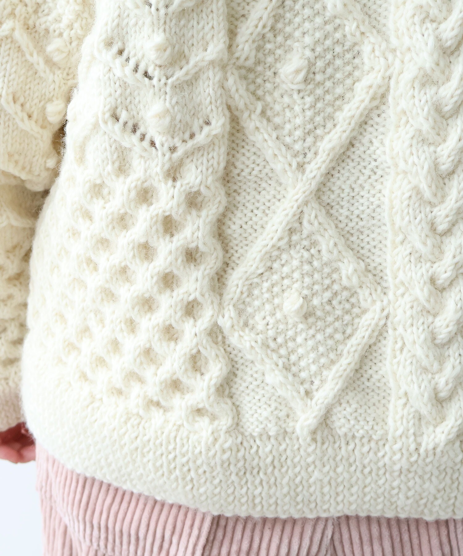 AMBIDEX Store ネパールハンドニット プルオーバー(F シロ): yuni