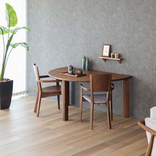 飛騨家具 shirakawa シラカワ ネオテーブル 半円形 3本脚 国産家具