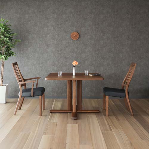 飛騨家具 shirakawa シラカワ ネオテーブル 正方形 1本脚 国産家具