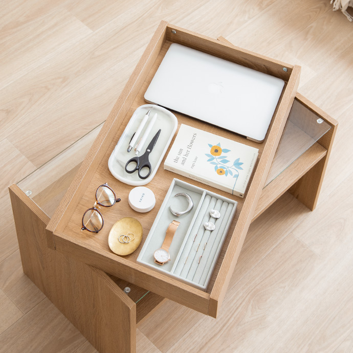 g153017]【幅75cm】Lana ガラス天板センターテーブル ガラステーブル