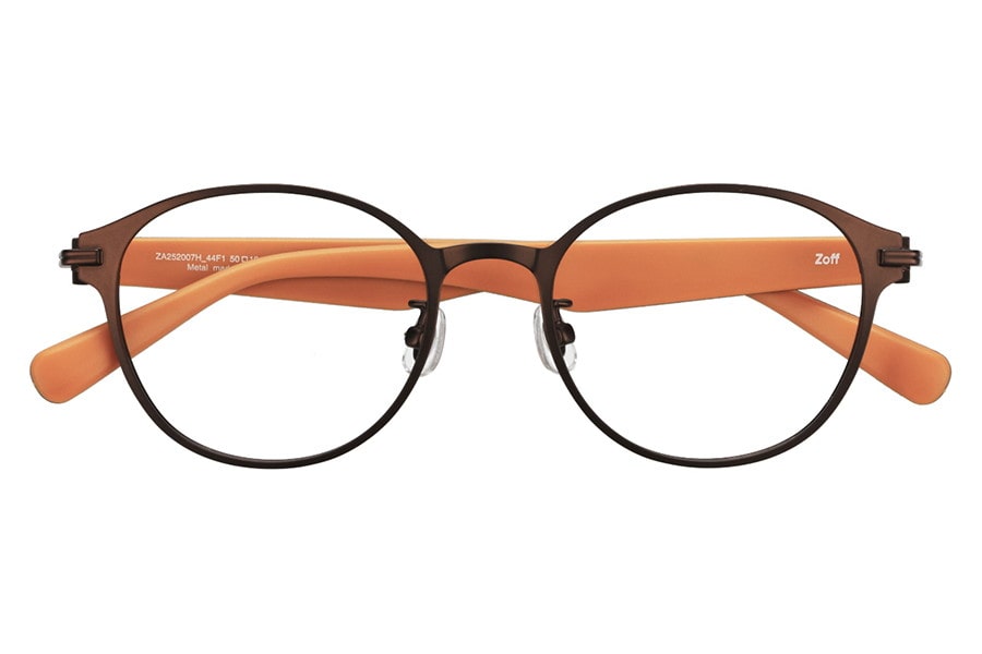 ラバーテンプルが特徴のボストン型メガネ （ZA252007-44F1）｜メガネの