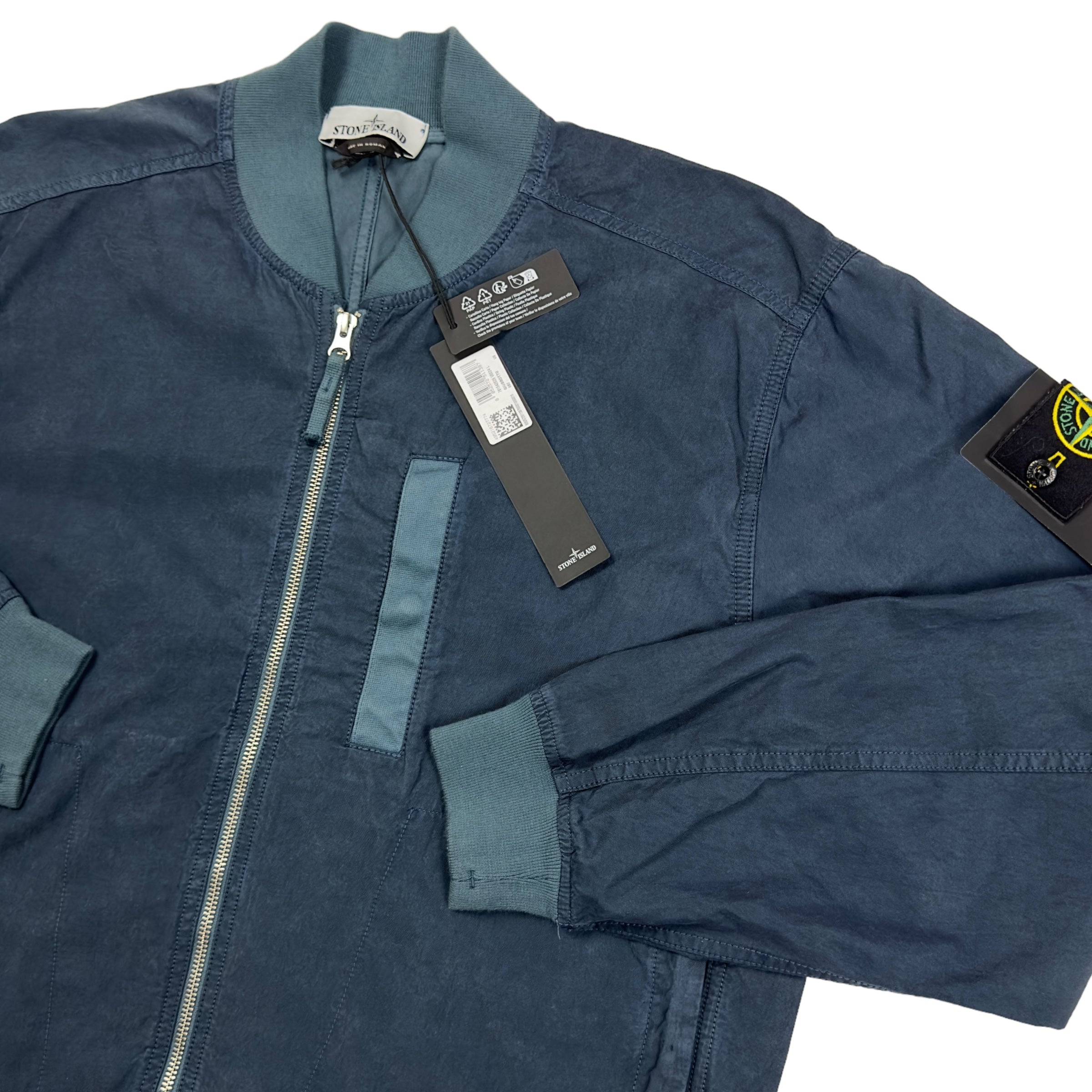 S/S 23 Stone Island Cupro Cotton Twill-TC Bomber - Blue – Dans