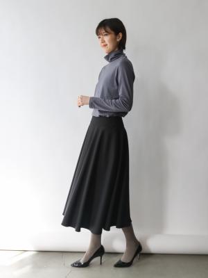 ドラマティック・フレアスカート/ウォッシャブル/ブラック | Factelier