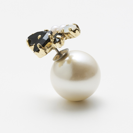 MAYU]3ブラック ビジュークリスタルパールピアス | KOBUNSHA SELECT