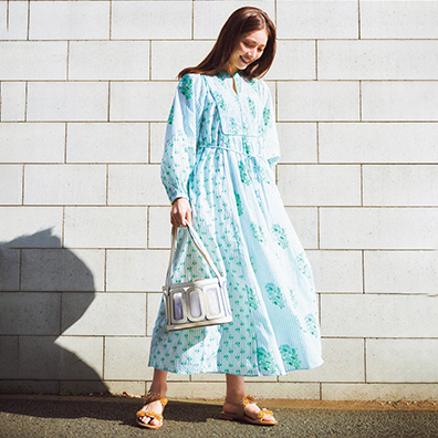 ne Quittez pas]コットンジャガード リリープリント シャーリング