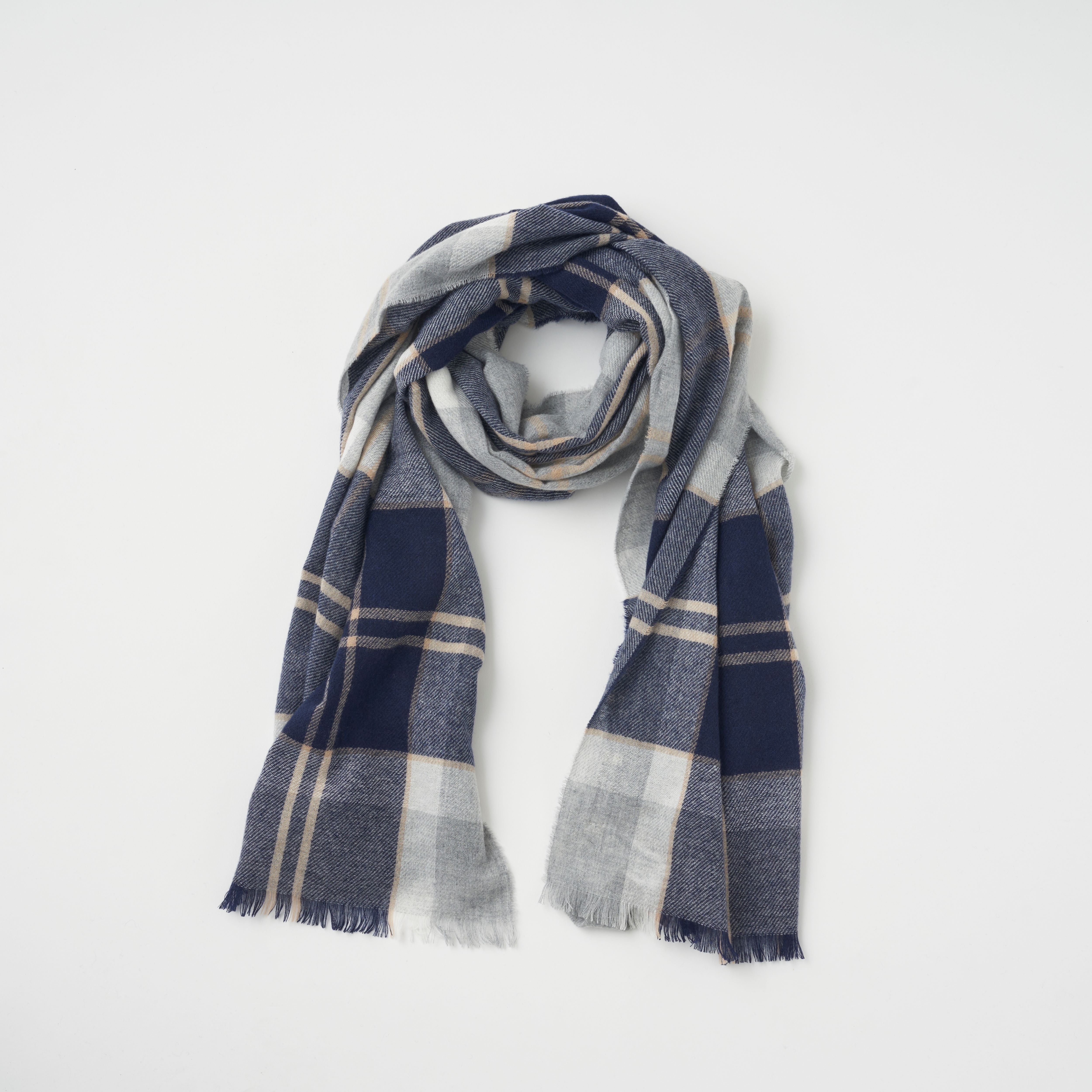 マフラー】ジョンストンズオブエルガン｜カシミヤ チェック大判