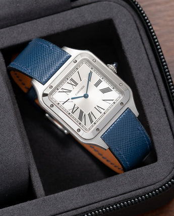 Navy Saffiano Strap for Cartier Santos-Dumont - Handcrafted