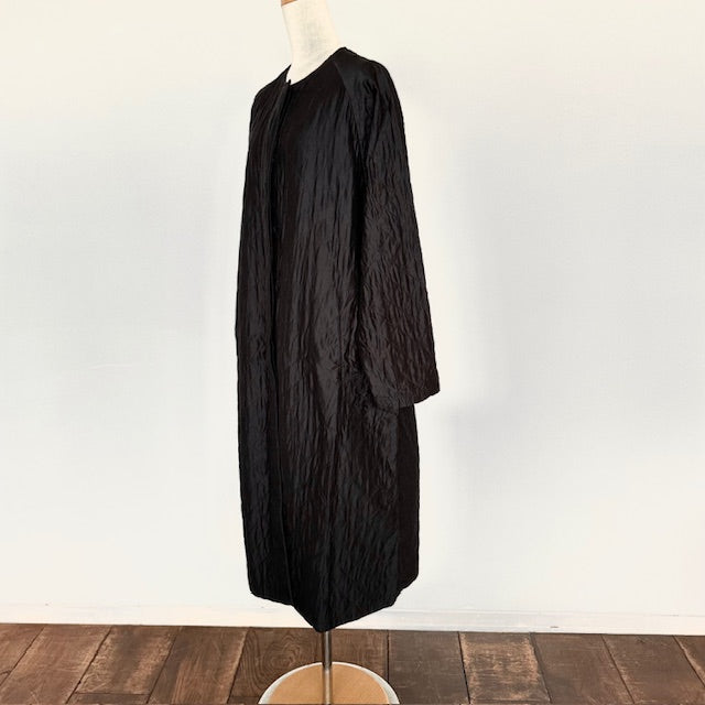 maison de soil QUILTED HANDWOVEN COTTON SILK PLAIN C-NECK RAGLAN