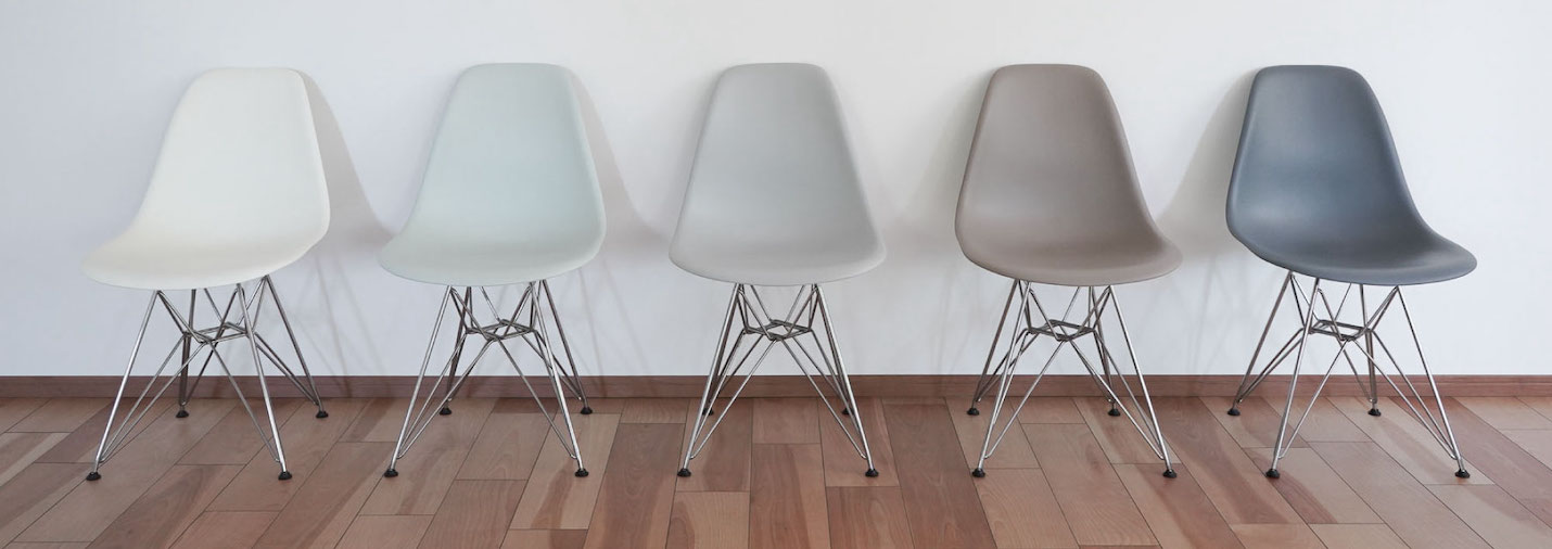 イームズ サイドシェルチェア DSW ブリックレッド クロームベース