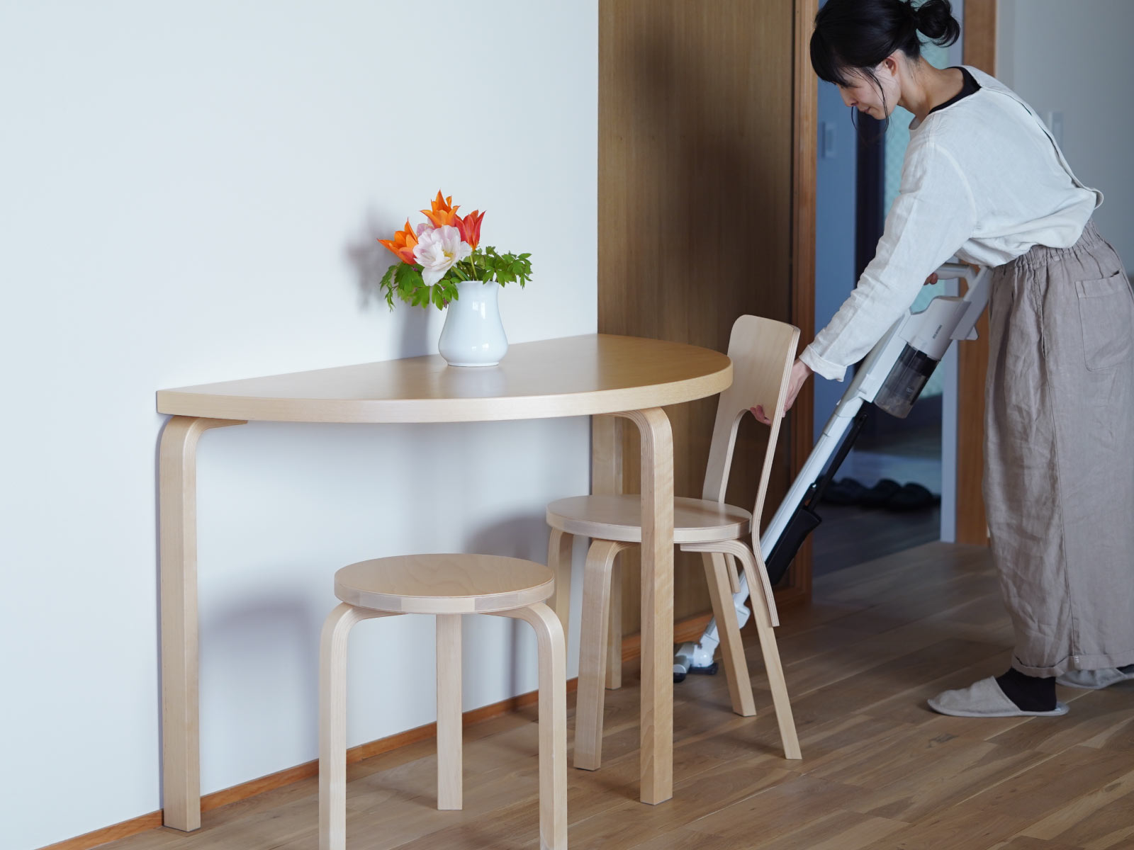artek (アルテック) テーブル 95 W120×D60×H72cm 半円形 / ナチュラル
