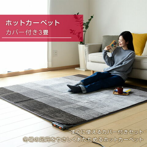dショッピング |電気カーペット カバー付き (3畳タイプ) YZG-304DBR
