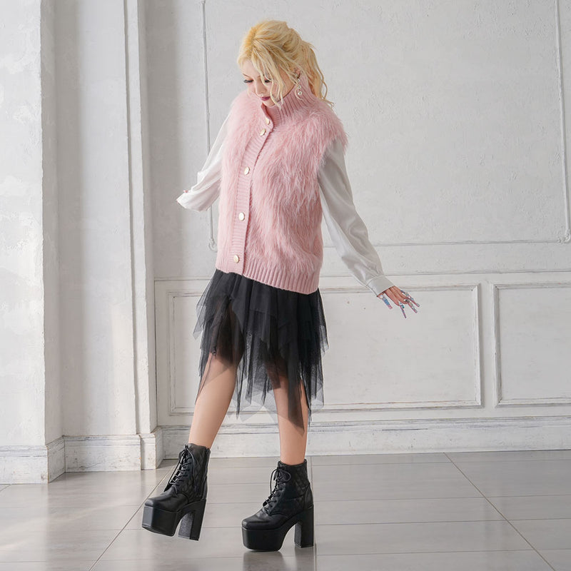 厚底キルティングレースアップブーツ – レディースファッション通販の