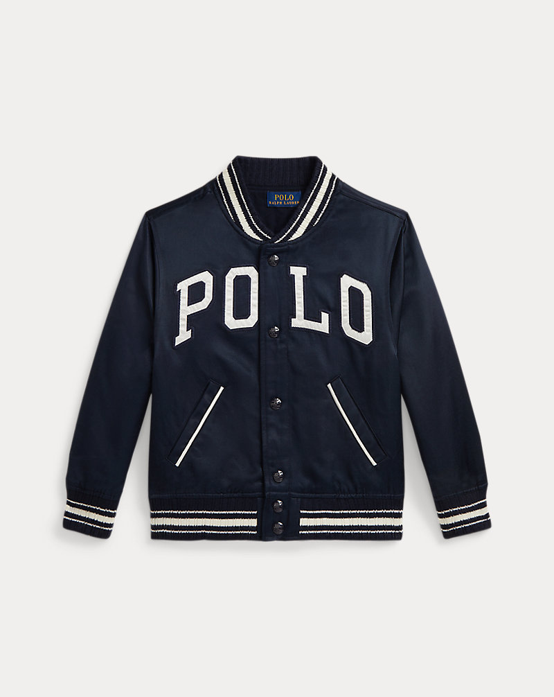 ロゴ サテン ベースボール ジャケット | ラルフ ローレン公式