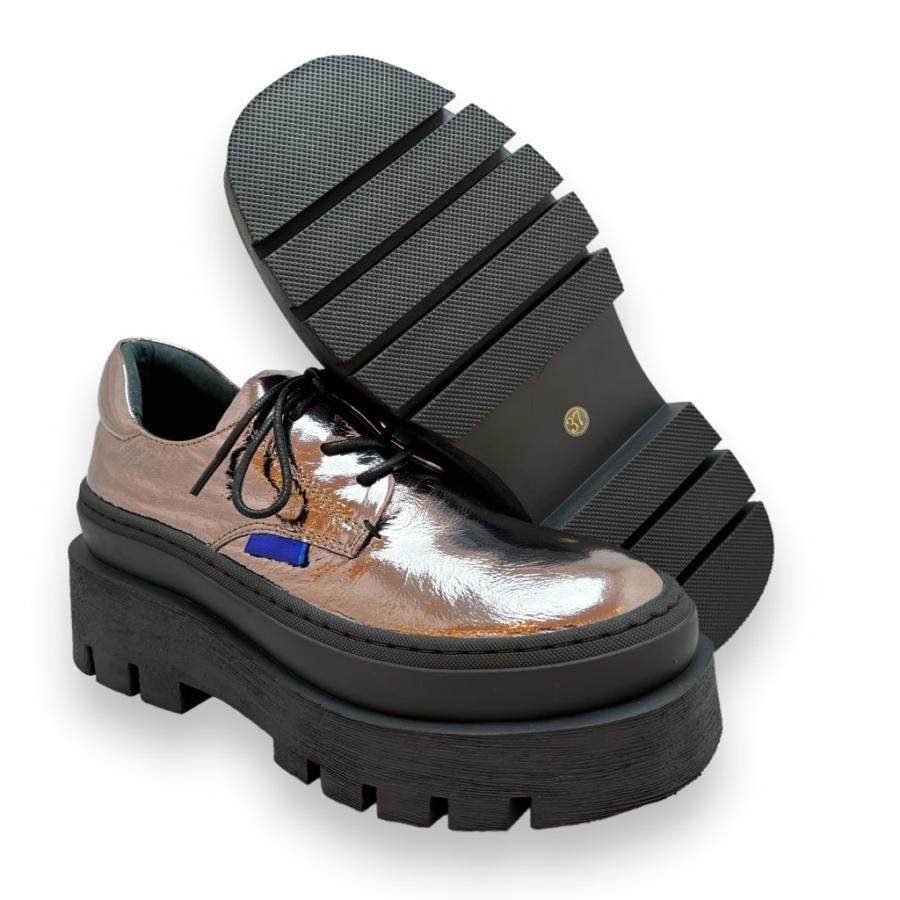 送料無料】MANA マナ シューズ チャンキーソール レースアップ 本革 靴