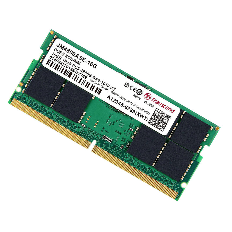 Transcend Jetram 16GB DDR5 4800MHZ CL40 SODIMM (JM4800ASE-16G)
