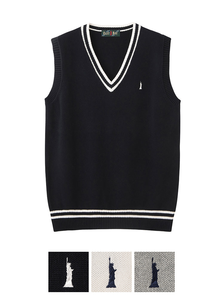 MEN'S】綿ベスト7G〈ライン入り〉 | 【公式通販】イーストボーイ公式