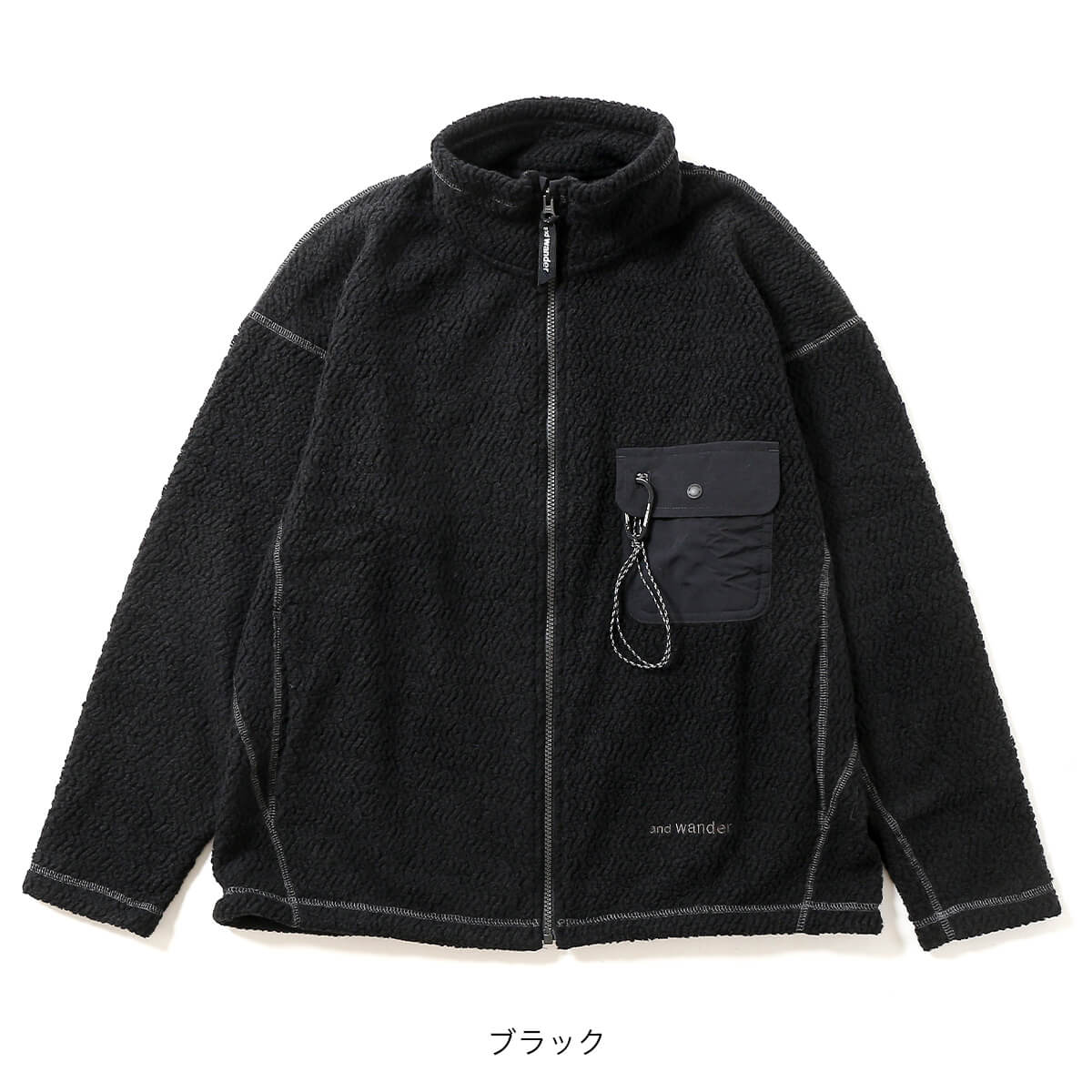 and wander アンドワンダー リウールJQスタンドジップ(WM ブラック