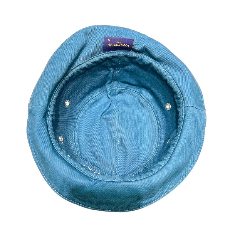 ルイ・ヴィトン LOUIS VUITTON モノグラム柄バケットハット ブルー