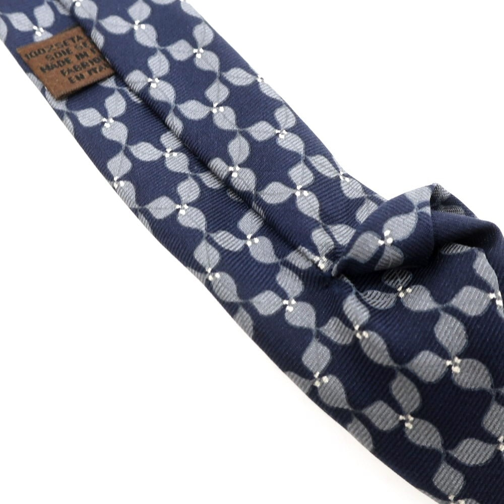 中古】ロエベ LOEWE シルク ネクタイ ネイビー系xグレー【NVY】【S/S/A