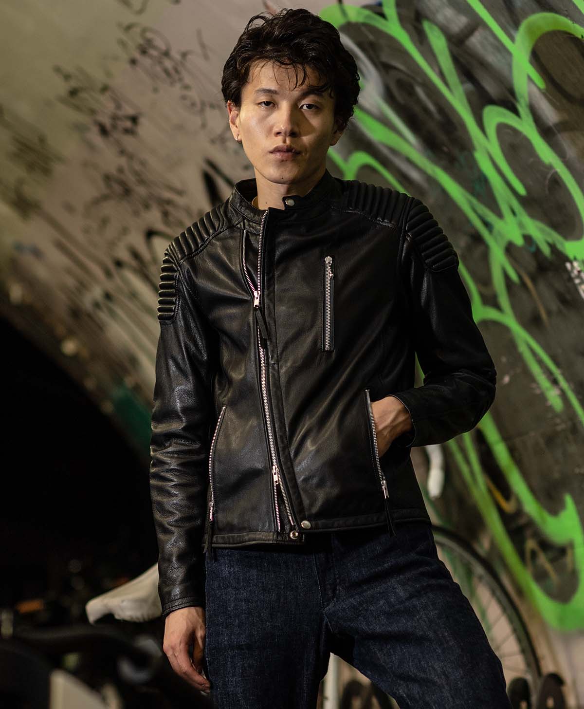 Leather jacket semi-double leather jacket | Kadoya official online