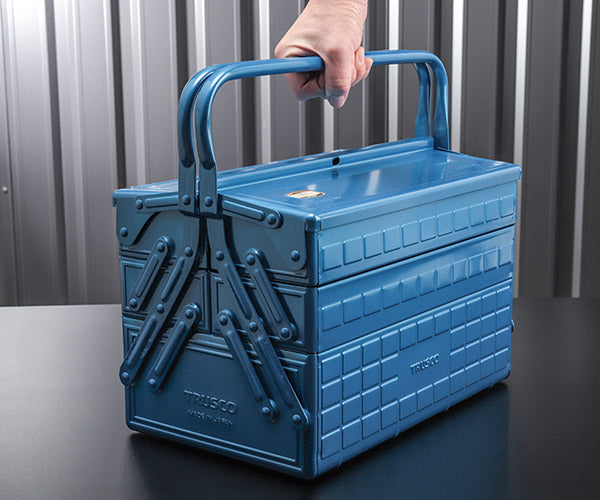 TRUSCO トラスコ 3段式工具箱 352x220x343 ブルー GT-350-B