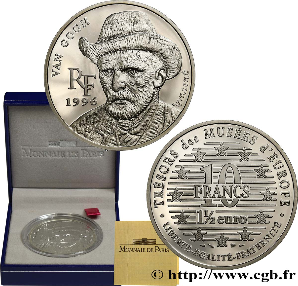 10 Francs / 1½ Euro (Van Gogh) - France – Numista