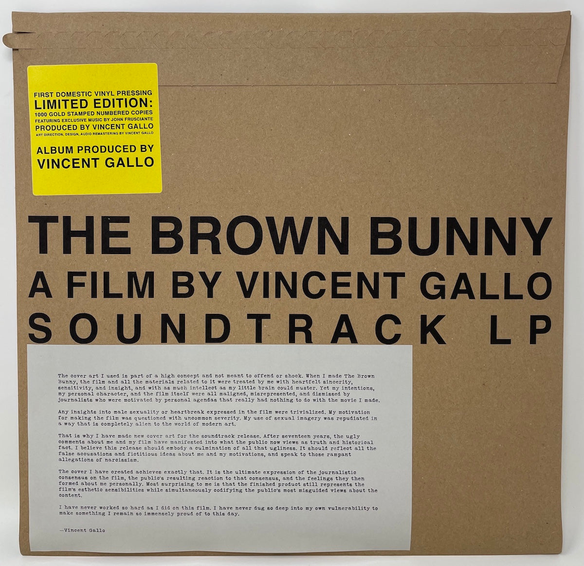 The Brown Bunny Motion Picture Soundtrack (Distro Title) | Enjoy