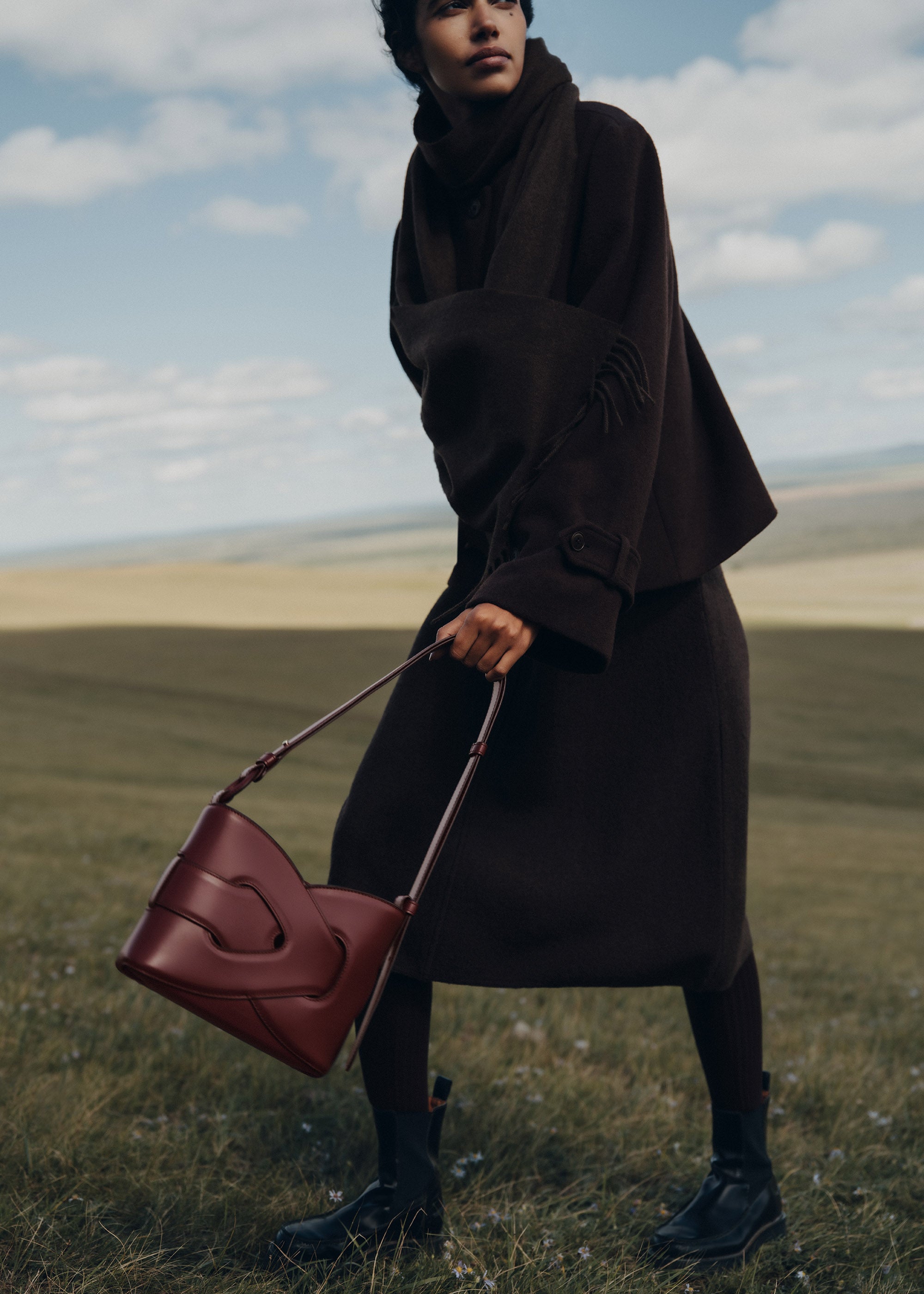 Polène | Bag - Nodde - Smooth Black Cherry