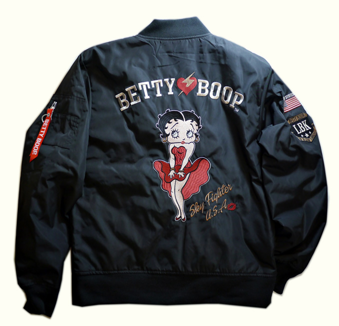 BETTY BOOP × LOWBLOW KNUCKLE コラボ MA-1 フライトジャケット ブラック