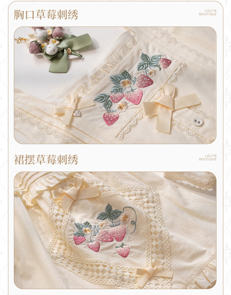 Strawberry Flowers on the Hill 5.0 ジャンパースカート(ロング丈