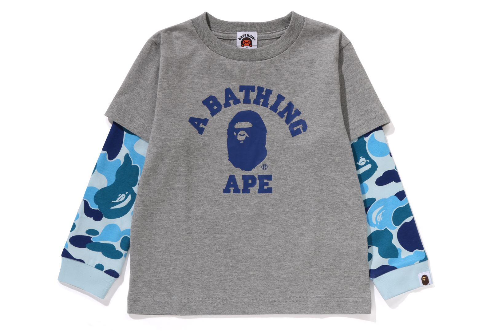ABC CAMO COLLEGE LAYERED SLEEVES L/S TEE KIDS – eu.bape.com