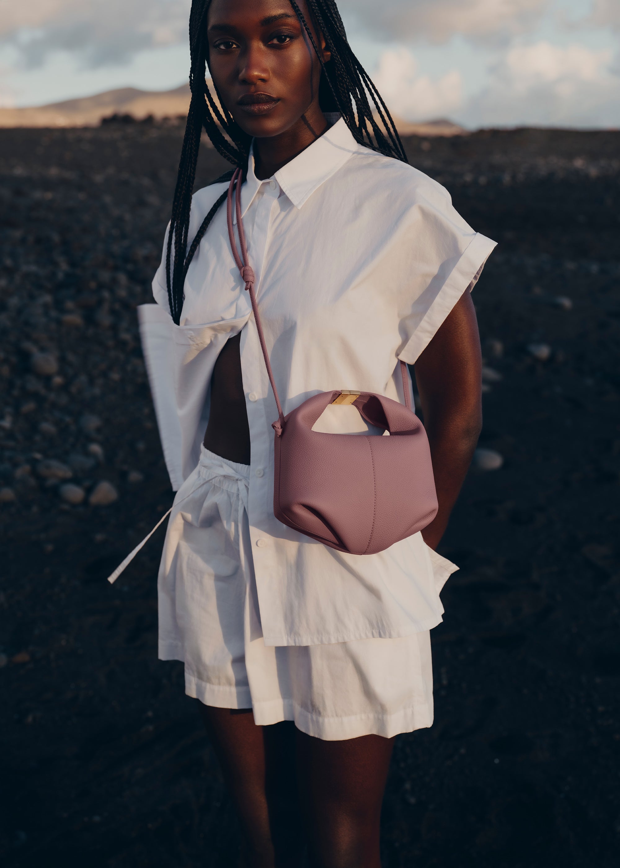 Polène | Bag - Béri - Textured Lilac – Polène EU