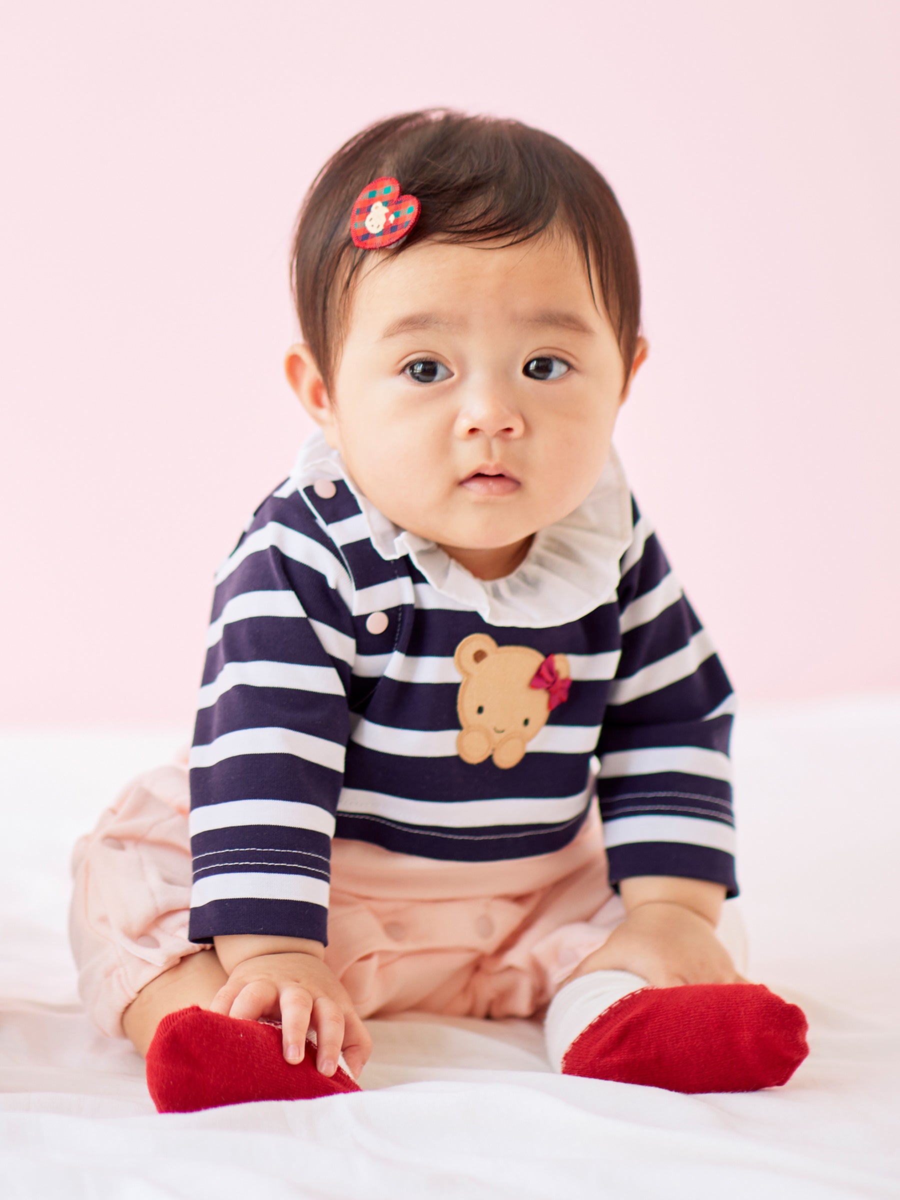 Familiar familiar ピンクロンパース 70 カバーオール ロンパース 70