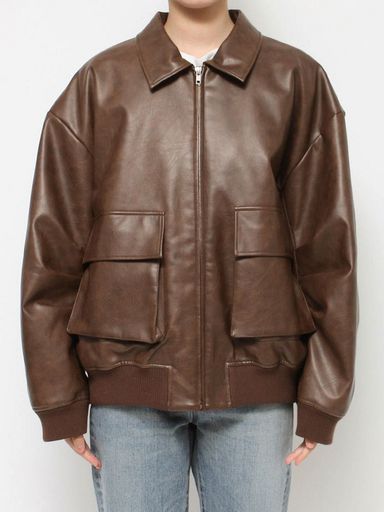 Ungrid (アングリッド ) - フェイクレザーブルゾン - FAITHWEB