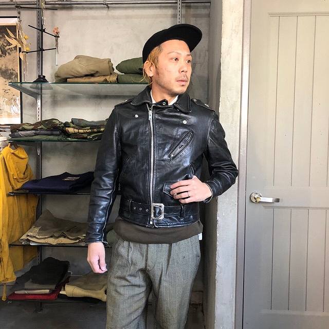 Product｝70年代 ショット 牛タグ 黒 ブラック 革ジャン レザー