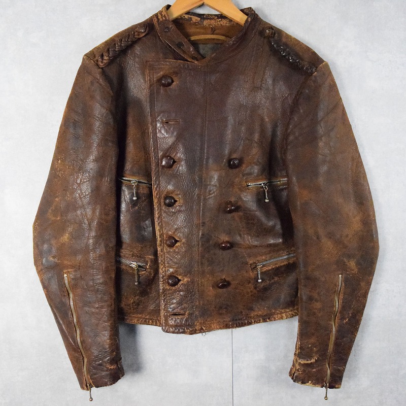 40s 40年代 ドイツ 革ジャン ブラウン 茶色 モーターサイクル