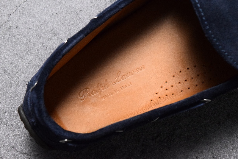 ポロラルフローレンパープルレーベル 革靴 紺 ネイビー イタリア製