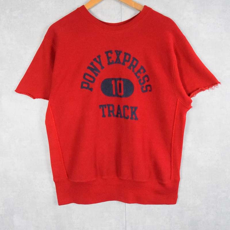 70s 70年代 チャンピオン リバースウィーブ 赤 レッド 半袖 トレーナー