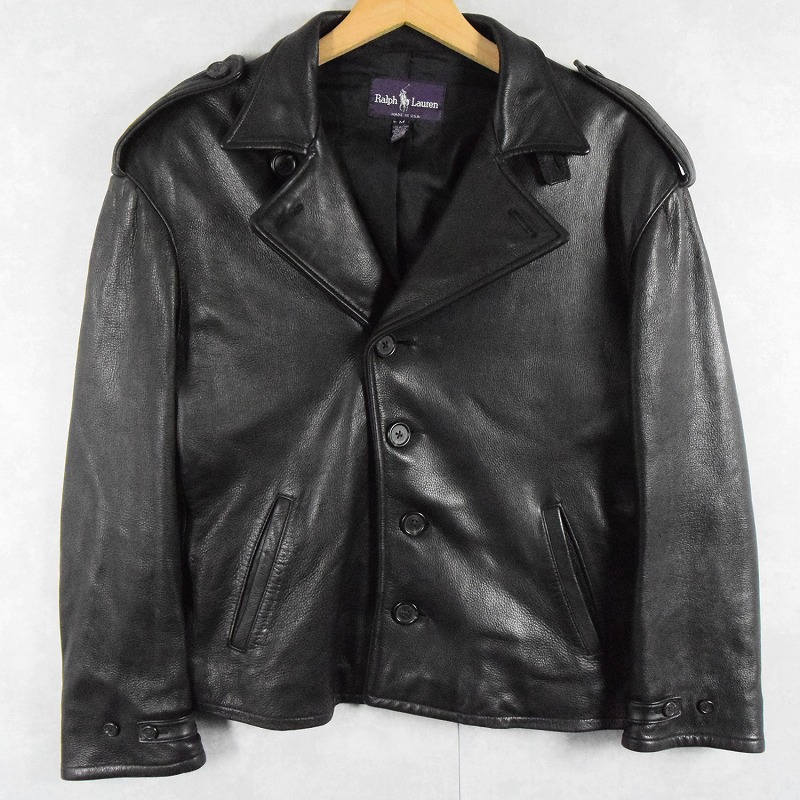 90s 90年代 ポロラルフローレンパープルレーベル アメリカ製 レザー