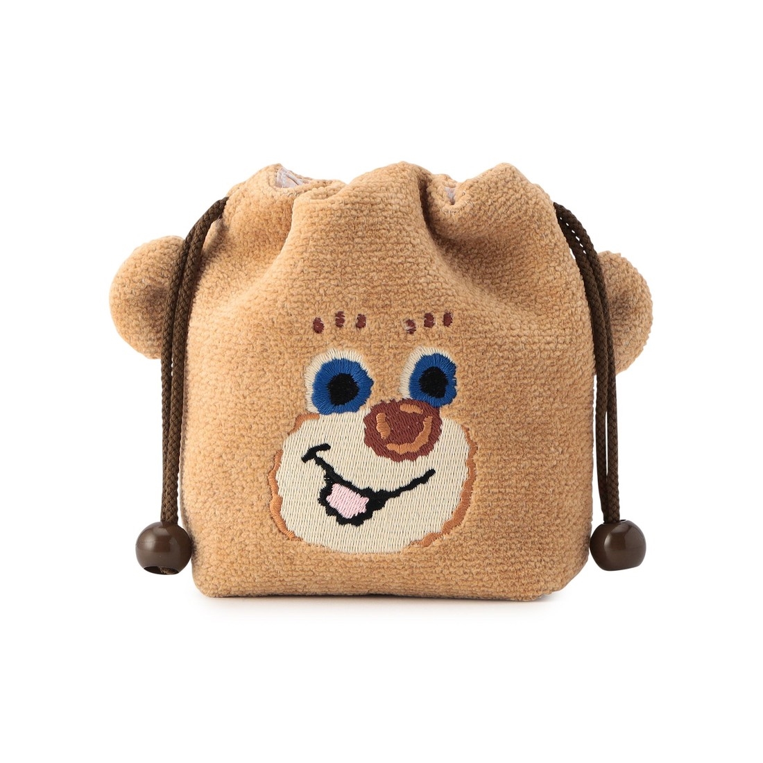 ドアップテディ 耳付き巾着 L/DUT-243242(ベージュ): LOVERARY BY