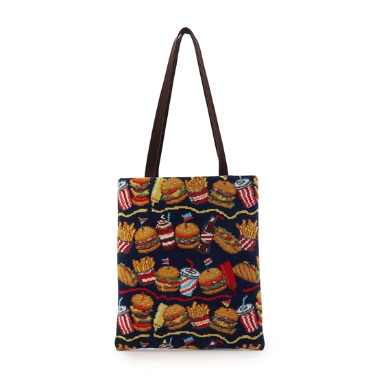 バーガーショップ トートバッグ L/BUR-257130(ネイビー): LOVERARY BY