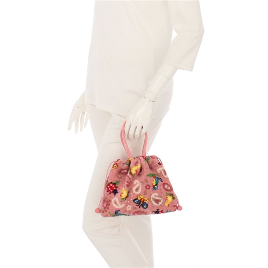 ハイジペイズリー 手付き巾着 HPY-257017(ピンク): FEILER｜フェイラー